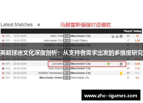 英超球迷文化深度剖析：从支持者需求出发的多维度研究